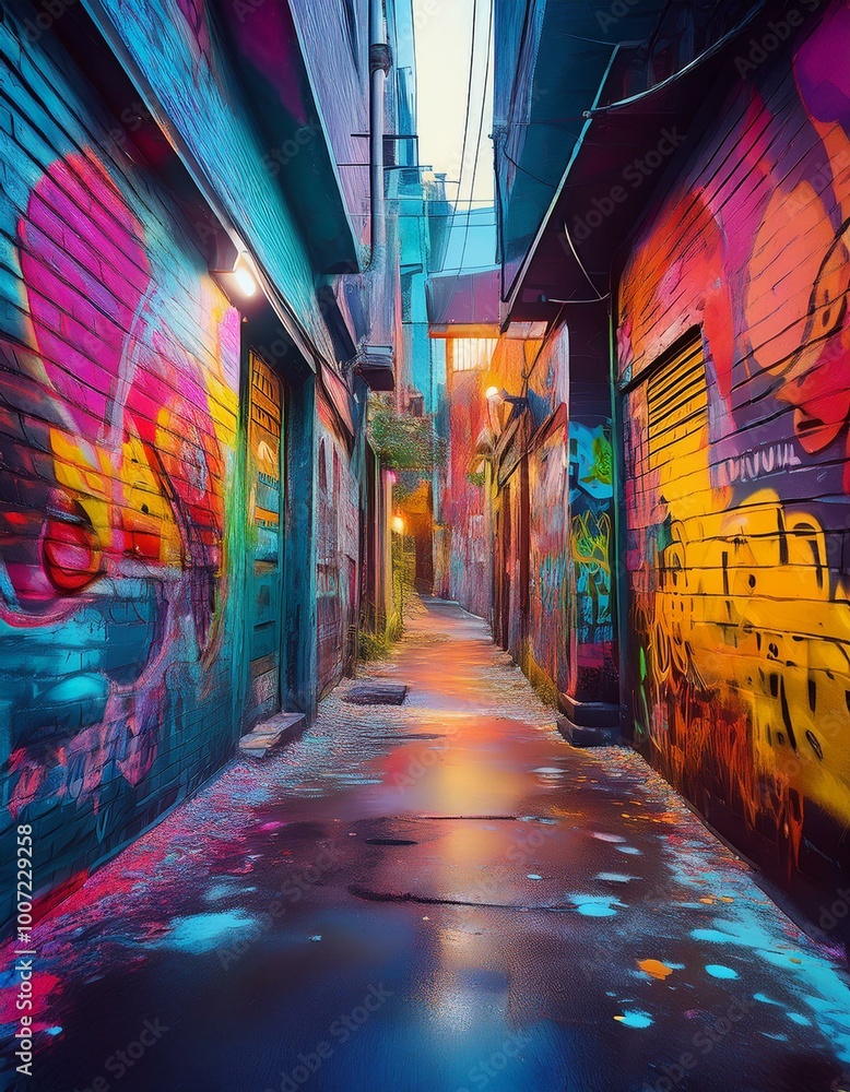 Vibrant alleyway art Vibrant alleyway art