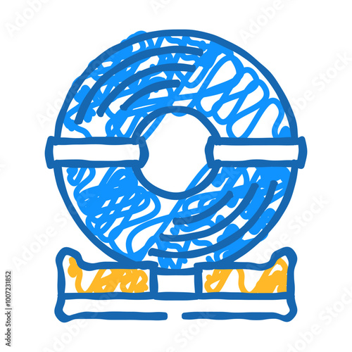 coil steel production doodle icon sketch vector. coil steel production sign. isolated symbol illustration