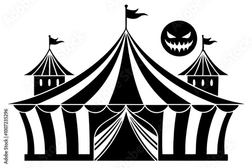 circus with halloween colors. halloween circus with orange and black stripes