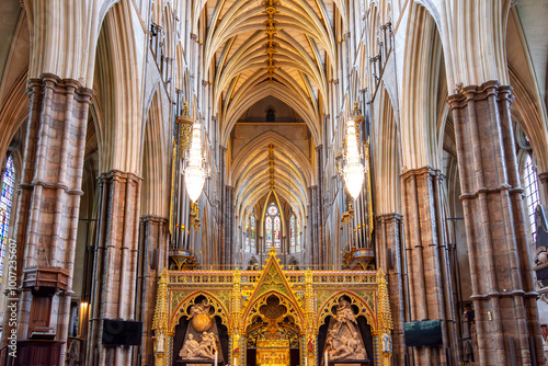 Quadro su tela Isaac Newton and Earl Stanhope tombs in Westminster Abbey, London, UK