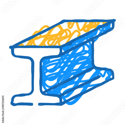 section steel production doodle icon sketch vector. section steel production sign. isolated symbol illustration