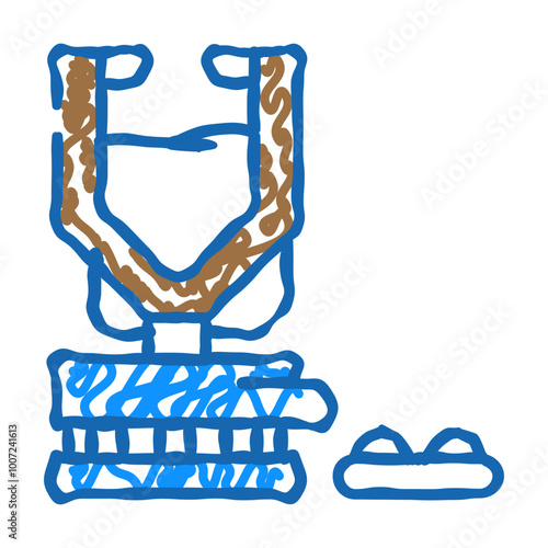 dri furnace steel production doodle icon sketch vector. dri furnace steel production sign. isolated symbol illustration