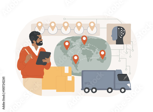 AI Forecasting for Efficient Supply Chain abstract concept vector illustration.