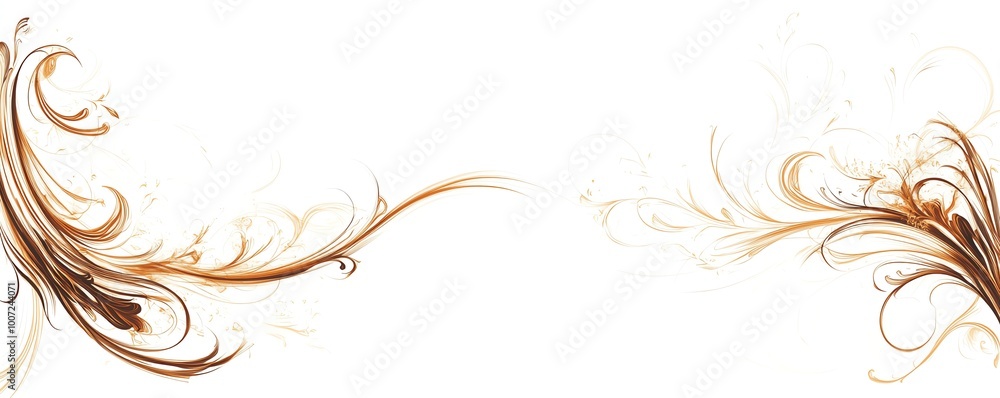 Elegant floral swirl design with intricate patterns in brown. Perfect decorative element for invitations, banners, and artistic backgrounds. Elegant floral swirl design with intricate patterns in brown. Perfect decorative element for invitations, banners, and artistic backgrounds.