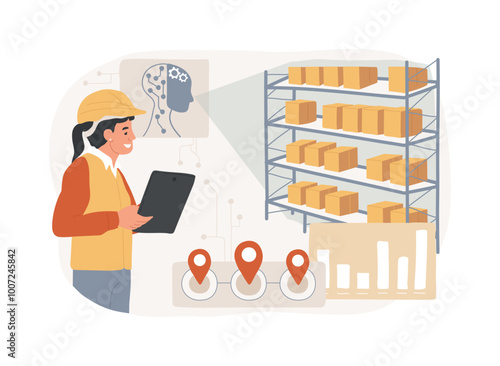 AI-Driven Inventory Automation abstract concept vector illustration.