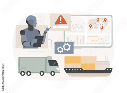 Disruption Forecasting with AI abstract concept vector illustration.