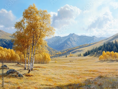 autumn landscape in the mountains