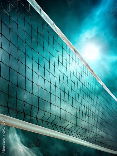 Close-Up of a Volleyball Net in a Smoky Atmosphere