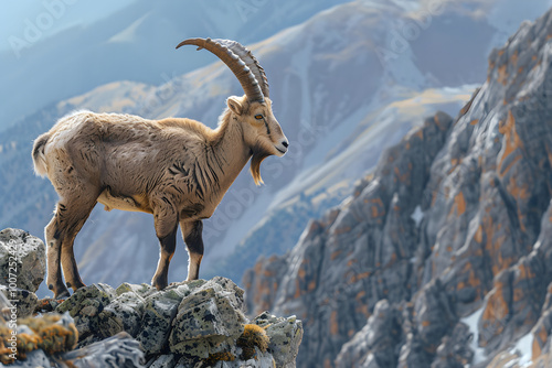 Majestic Ibex Mountain Goat: Epitome of Strength and Survival in Harsh Mountainous Terrain