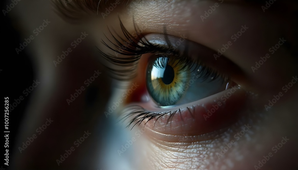 Macro Studio Expression Shot Of Woman's Eye With Close Up On Eyelashes And Pupil Macro Studio Expression Shot Of Woman's Eye With Close Up On Eyelashes And Pupil