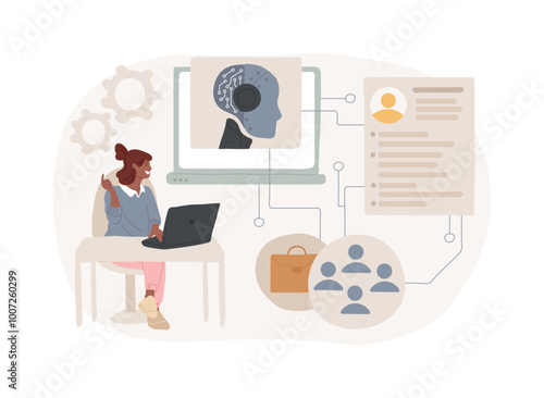 AI-Powered Onboarding Process abstract concept vector illustration.