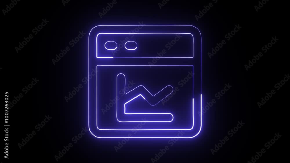 Glowing Neon Analytic Icon Isolated on Black Background. HD Video Motion Graphic Animation Glowing Neon Analytic Icon Isolated on Black Background. HD Video Motion Graphic Animation
