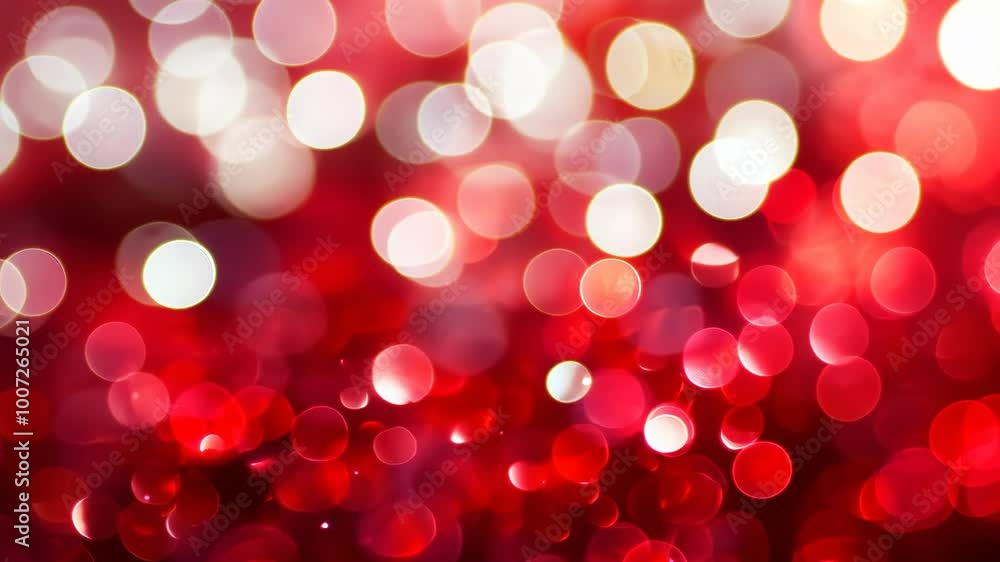 Red and white lights create a beautiful bokeh effect against a red background Red and white lights create a beautiful bokeh effect against a red background