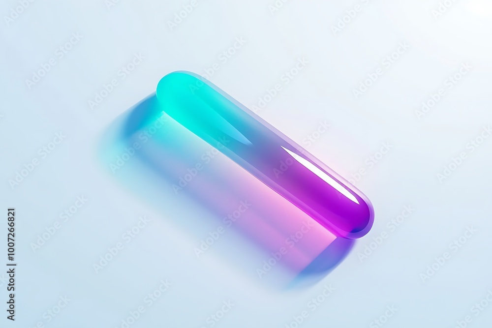 Sleek gradient purple-to-turquoise thumb with a neon glow and shadow on a bright white flat lay background, isolated and highlighted vividly Sleek gradient purple-to-turquoise thumb with a neon glow and shadow on a bright white flat lay background, isolated and highlighted vividly
