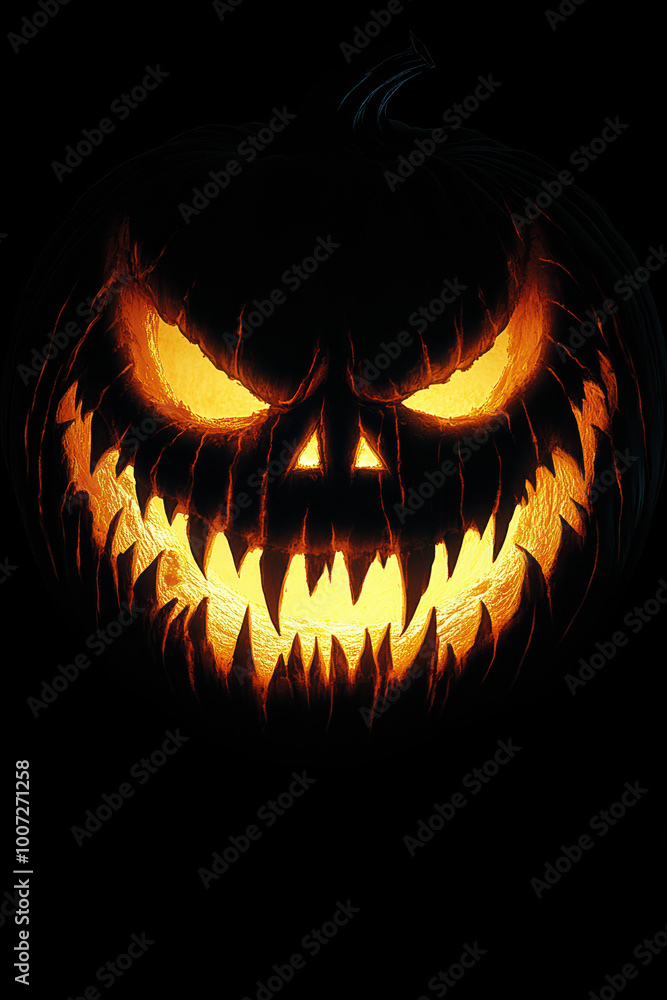 Halloween Pumpkin with Sharp Teeth Halloween Pumpkin with Sharp Teeth