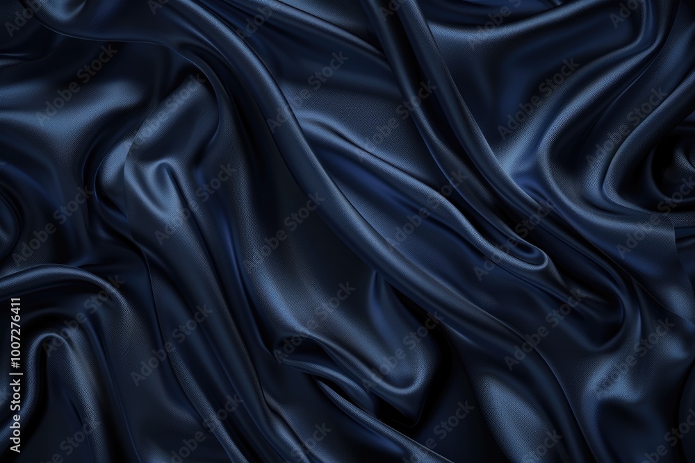 Obraz premium Elegant navy blue silk satin background for festive occasions.