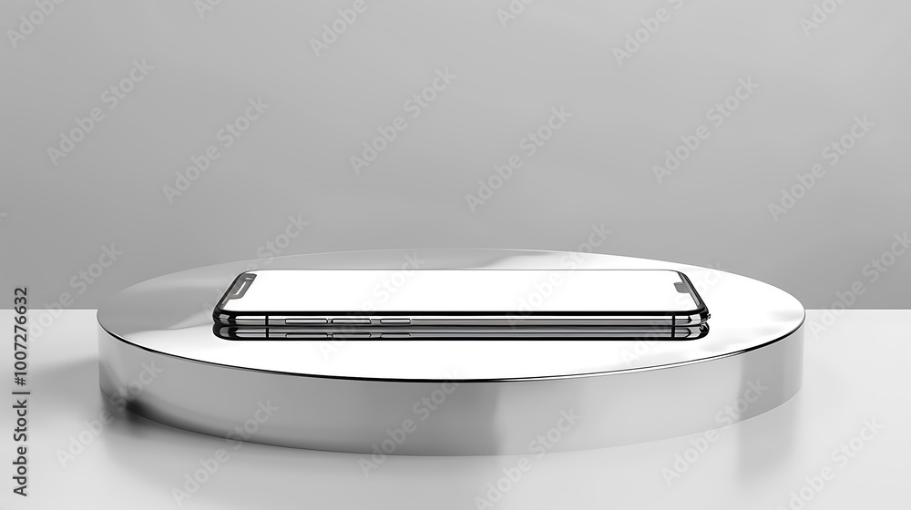 3d smartphone on blue cube podium floating on white copy space background. Realistic mobile phone with blank white screen. Minimal studio. Monotone pedestal mockup space for display app. 3d rendering 3d smartphone on blue cube podium floating on white copy space background. Realistic mobile phone with blank white screen. Minimal studio. Monotone pedestal mockup space for display app. 3d rendering