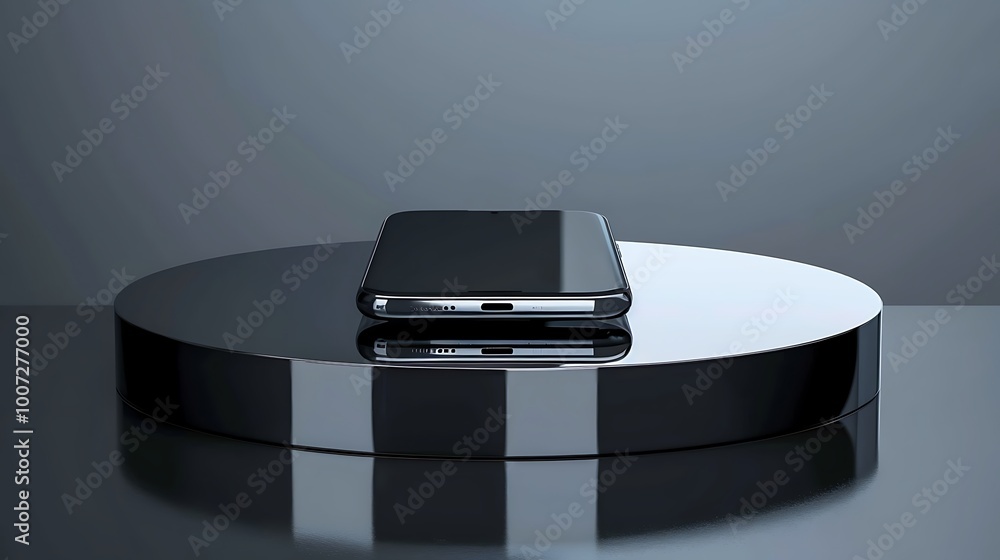 3d smartphone on blue cube podium floating on white copy space background. Realistic mobile phone with blank white screen. Minimal studio. Monotone pedestal mockup space for display app. 3d rendering 3d smartphone on blue cube podium floating on white copy space background. Realistic mobile phone with blank white screen. Minimal studio. Monotone pedestal mockup space for display app. 3d rendering