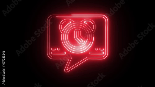 Glowing Neon Chat Icon Isolated on Black Background. HD Video Motion Graphic Animation photo