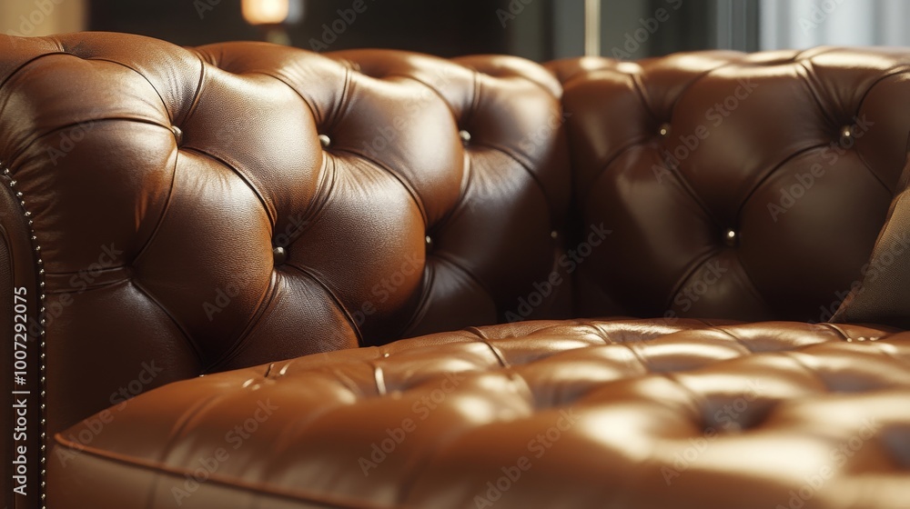 Obraz premium Leather sofa 3D visualization with 3Dmax + Corona render. -