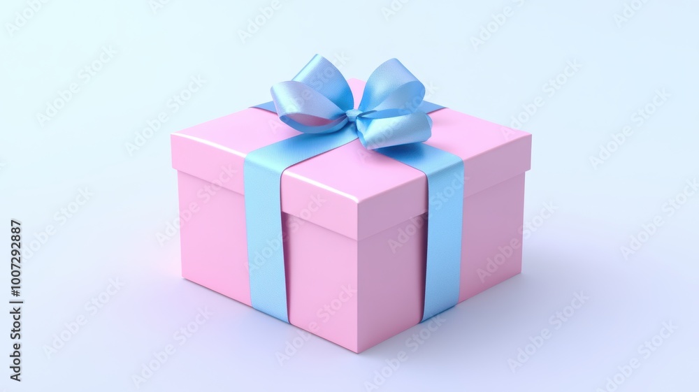 Simple and stylish gift box with a decorative ribbon Simple and stylish gift box with a decorative ribbon