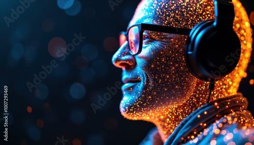 Les circuits de l'ordinateur apparaissent sur sa peau, la technologie s’intégrant lentement à son corps, transformant son essence.