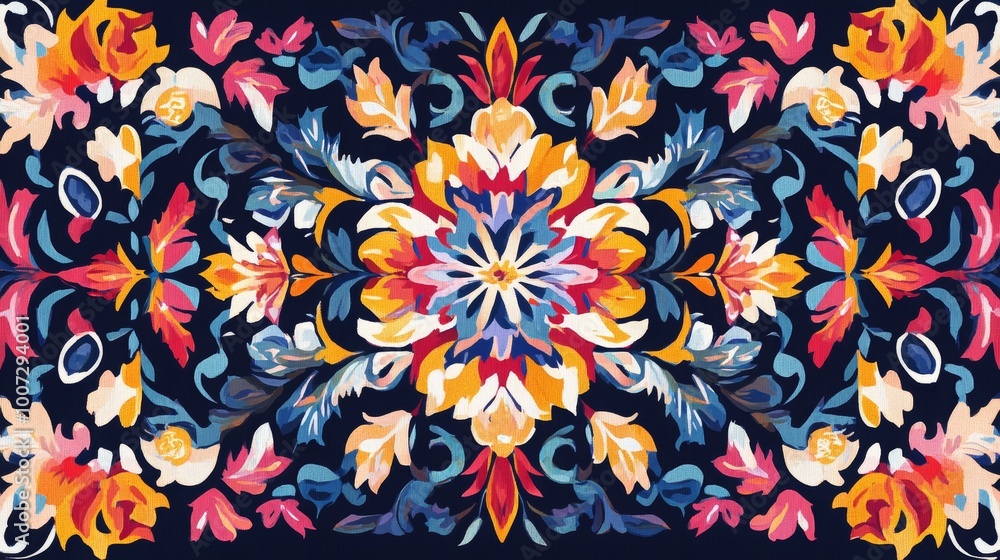 Textile digital design motif pattern decor hand-made artwork frame, gift card wallpaper, women’s cloth ornament, abstract border, rug, ethnic ikat, semi-bold flower designs with geometrical work. -- Textile digital design motif pattern decor hand-made artwork frame, gift card wallpaper, women’s cloth ornament, abstract border, rug, ethnic ikat, semi-bold flower designs with geometrical work. --