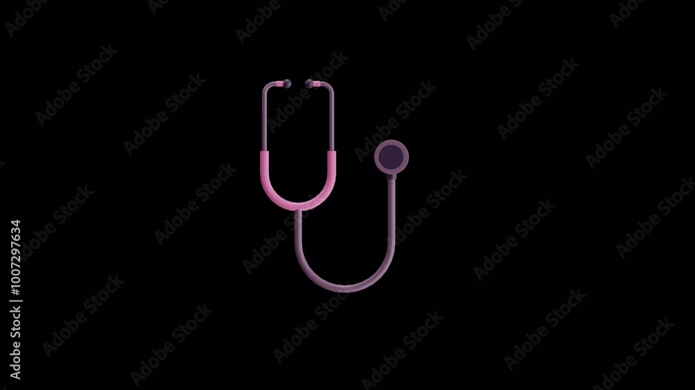 Stylized Stethoscope Illustration 3D Icon Animation Stylized Stethoscope Illustration 3D Icon Animation
