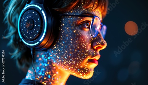 Les lignes de code se reflètent dans ses yeux, et déjà, la technologie s’empare de son corps, transformant l’humain en être digital.