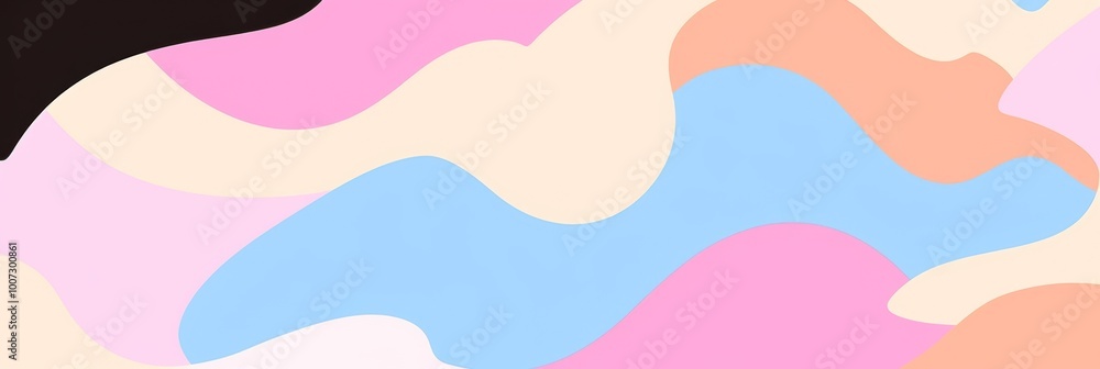 An abstract retro pattern featuring pastel colors with wavy block curvy shapes An abstract retro pattern featuring pastel colors with wavy block curvy shapes