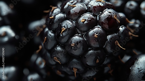 Close-up view of ripe black...