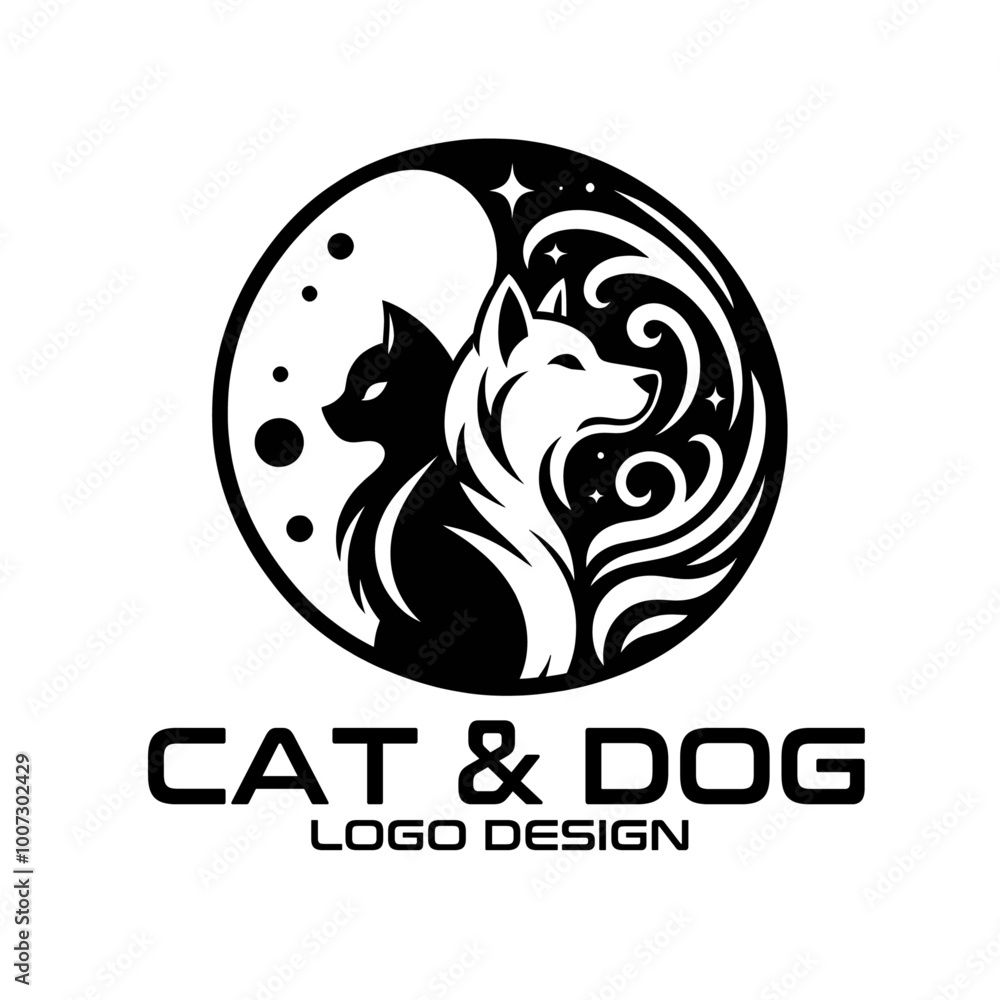 Cat And Dog Vector Logo Design Cat And Dog Vector Logo Design