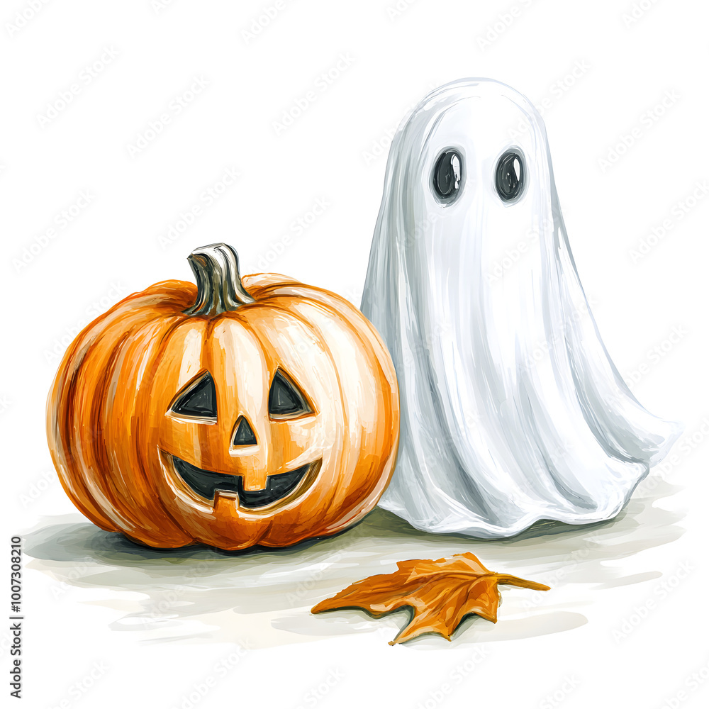 halloween pumpkin with a ghost halloween pumpkin with a ghost