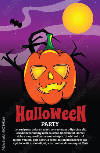 halloween party day design element and background template