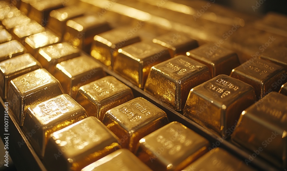 Close-up of gold bars Close-up of gold bars