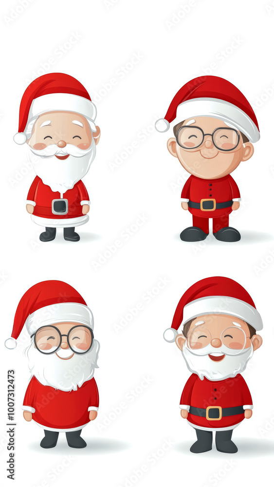 Christmas card set. Merry Christmas and Happy New Year greeting with cute santa claus lettering vector graphic design illustration Christmas card set. Merry Christmas and Happy New Year greeting with cute santa claus lettering vector graphic design illustration