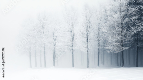 Wallpaper Mural Winter landscape with snow-covered trees, serene forest in a misty morning, tranquility and peaceful nature, winter wonderland concept Torontodigital.ca