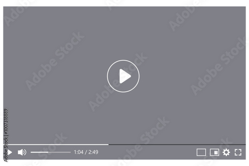 Modern gray online media player.