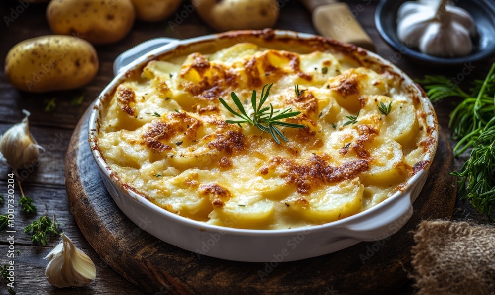 Potato casserole - grated baked potatoes with cream and cheese Potato casserole - grated baked potatoes with cream and cheese
