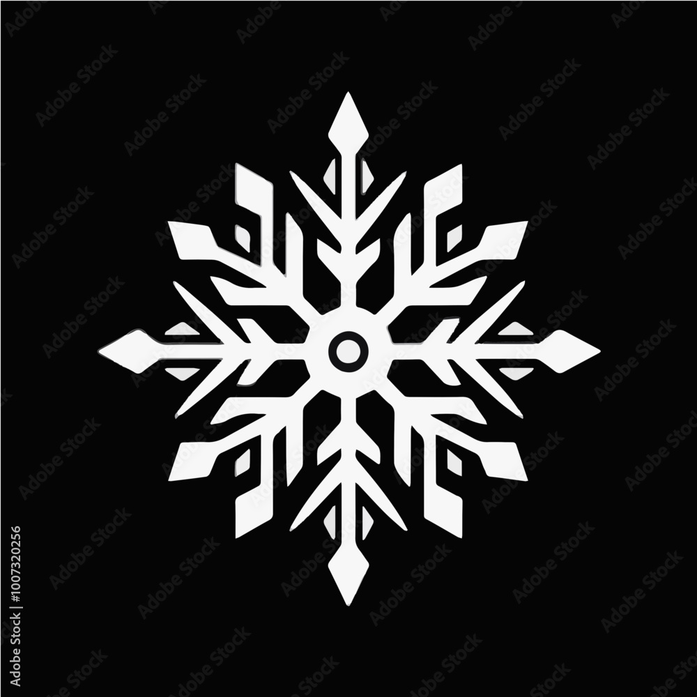 Minimalist snowflake icon with simple lines on a black background. Perfect for logos, winter branding, and seasonal decorations. Minimalist snowflake icon with simple lines on a black background. Perfect for logos, winter branding, and seasonal decorations.