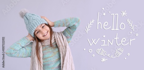 Cute little girl in warm cl...