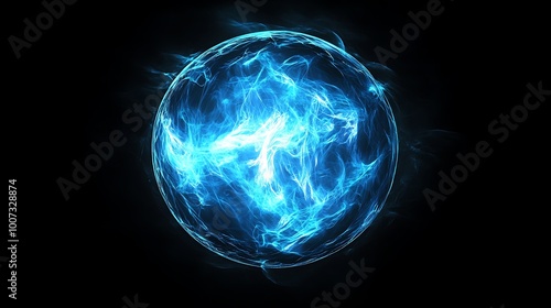 Blue Energy Sphere Abstract Background