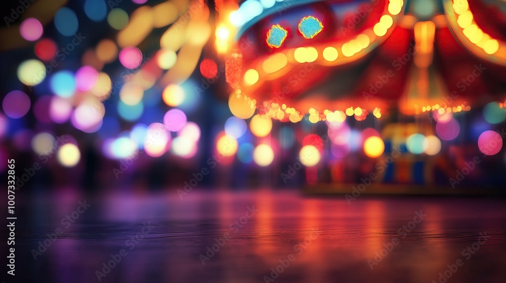 blurred bokeh light interior of empty circus blurred bokeh light interior of empty circus