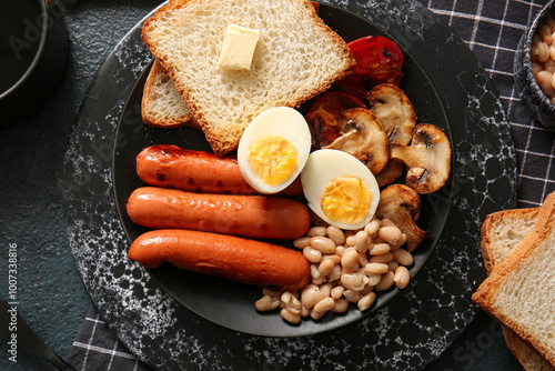 Plate of tasty English brea...