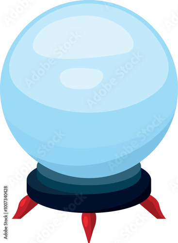 Crystal orb symbol. Magic foretelling cartoon icon