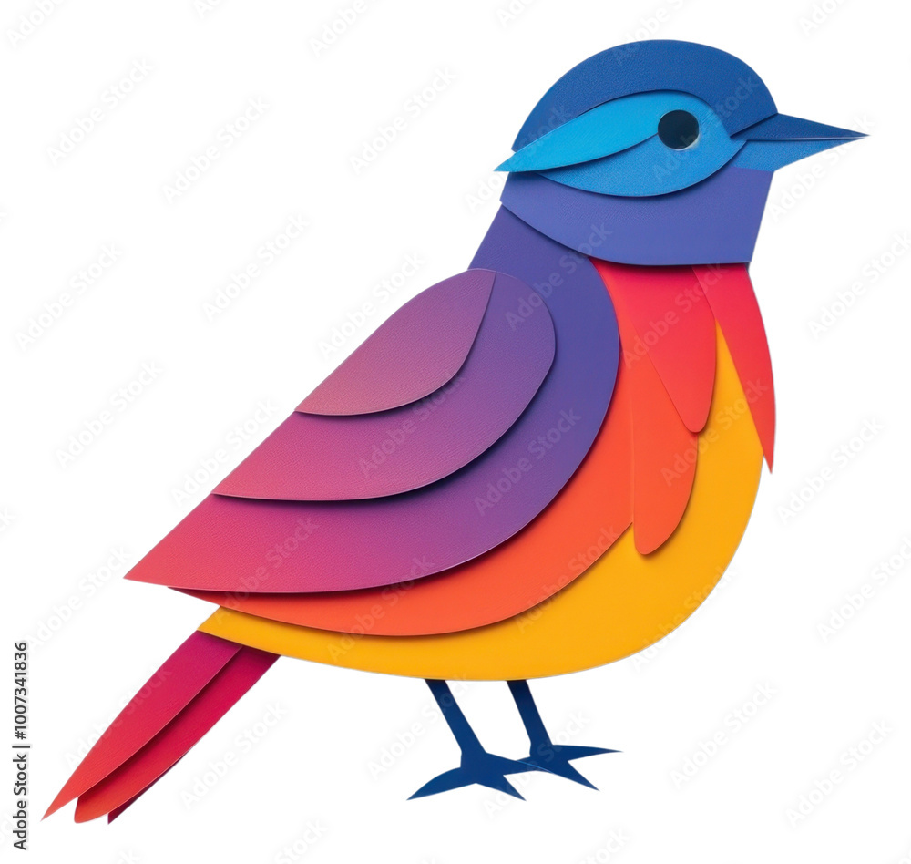 Obraz premium PNG Bird colorfull minimal animal art creativity.