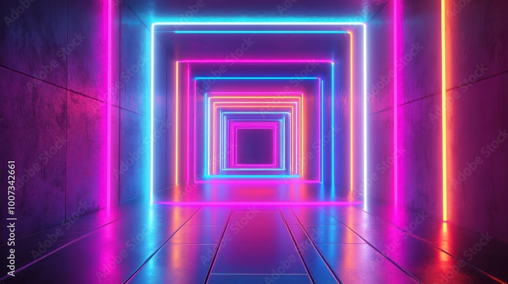 Neon Lights Tunnel Neon Lights Tunnel