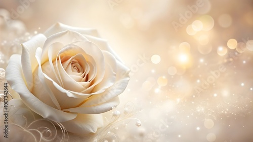 beige background with soft waves and rose, ideal for text and marketing, background for text