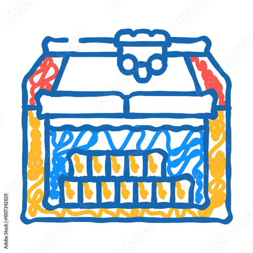 radioactive waste treatment nuclear energy doodle icon sketch vector. radioactive waste treatment nuclear energy sign. isolated symbol illustration