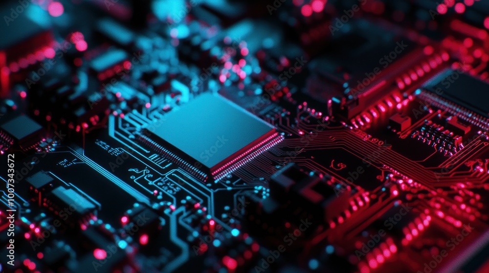Close-up of a Circuit Board with a CPU Processor Close-up of a Circuit Board with a CPU Processor